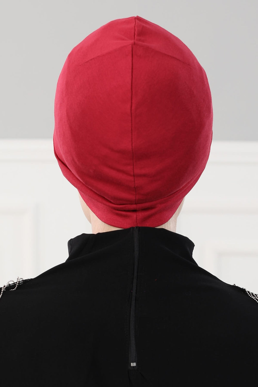 Super Tight Cotton Inner Bonnet Cap, High Quality Easy Wrap Instant Underneath Bonnet for Women, Flexible 95% Cotton Chemo Headwear Cap,B-37 Maroon