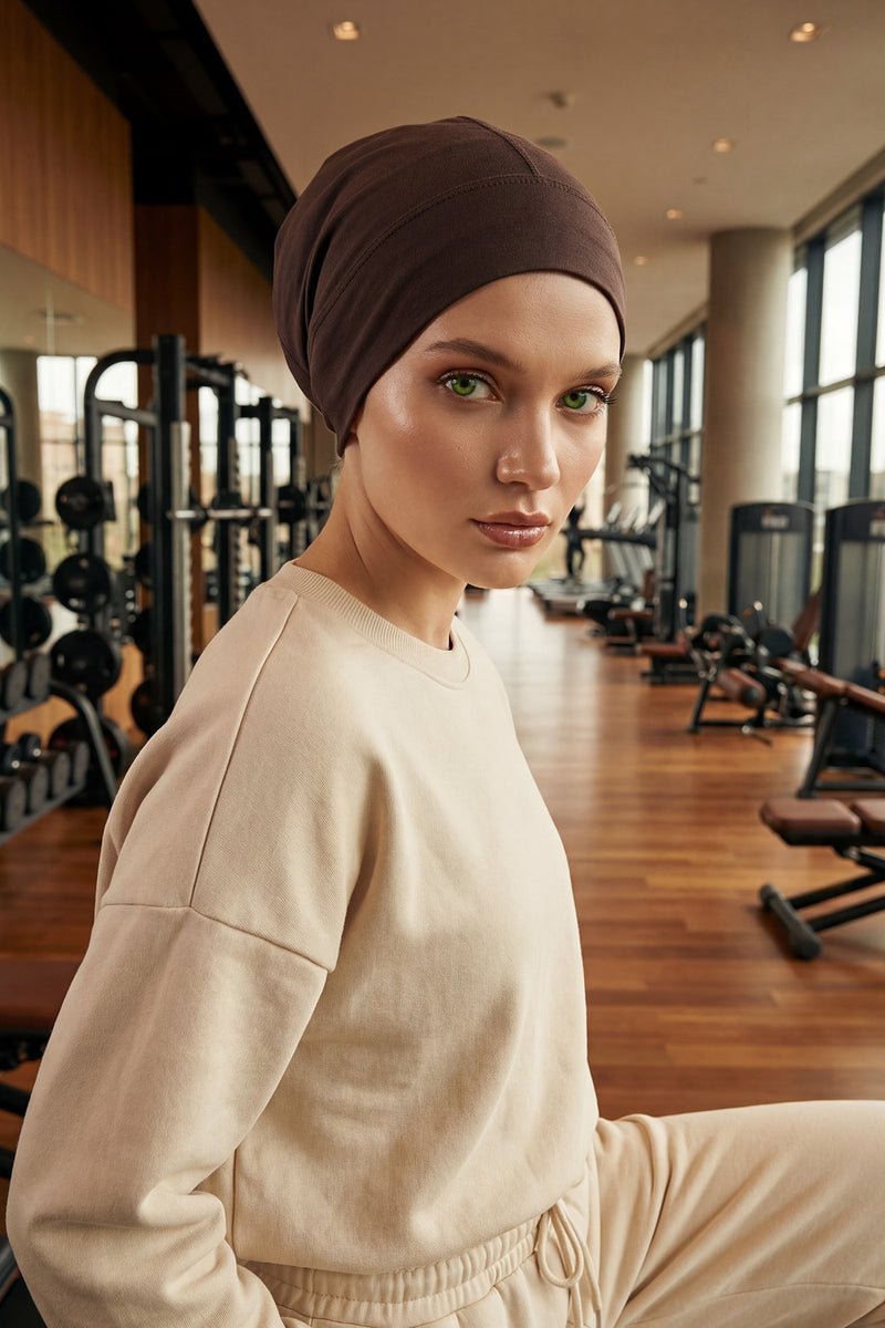 قبعة داخلية قطنية ضيقة للغاية، عالية الجودة وسهلة الالتفاف تحت القلنسوة للنساء، قبعة مرنة للرأس مصنوعة من القطن بنسبة 95%، B-37