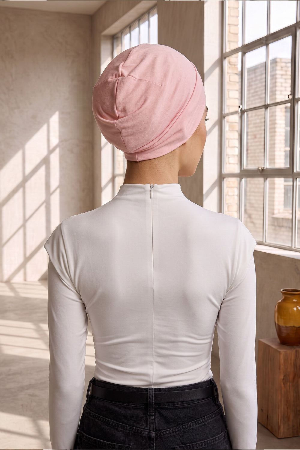 Super Tight Cotton Inner Bonnet Cap, High Quality Easy Wrap Instant Underneath Bonnet for Women, Flexible 95% Cotton Chemo Headwear Cap,B-37