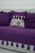Tasselled Reversible Knitted Polyester Decorative Sofa Shawl and Throw Blanket Furniture Protector Washable Cover for Family,KO-26 Purple