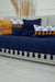 Tasselled Reversible Knitted Polyester Decorative Sofa Shawl and Throw Blanket Furniture Protector Washable Cover for Family,KO-26 Blue