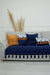 Tasselled Reversible Knitted Polyester Decorative Sofa Shawl and Throw Blanket Furniture Protector Washable Cover for Family,KO-26 Blue