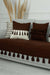 Tasselled Reversible Knitted Polyester Decorative Sofa Shawl and Throw Blanket Furniture Protector Washable Cover for Family,KO-26 Brown