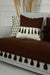 Tasselled Reversible Knitted Polyester Decorative Sofa Shawl and Throw Blanket Furniture Protector Washable Cover for Family,KO-26 Brown