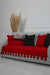 Tasselled Reversible Knitted Polyester Decorative Sofa Shawl and Throw Blanket Furniture Protector Washable Cover for Family,KO-26 Red