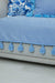 Tasselled Reversible Knitted Polyester Decorative Sofa Shawl and Throw Blanket Furniture Protector Washable Cover for Family,KO-26 Baby Blue