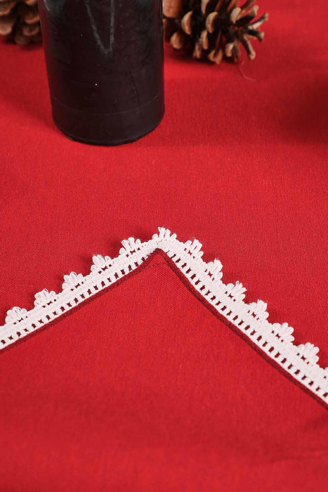 Getrimmter Entenstoff Neujahr, Weihnachtstischläufer mit Spitzenstickerei, maschinenwaschbare Tischdecke für Zuhause, Küche, Dekoration, Hochzeit,,R-40K