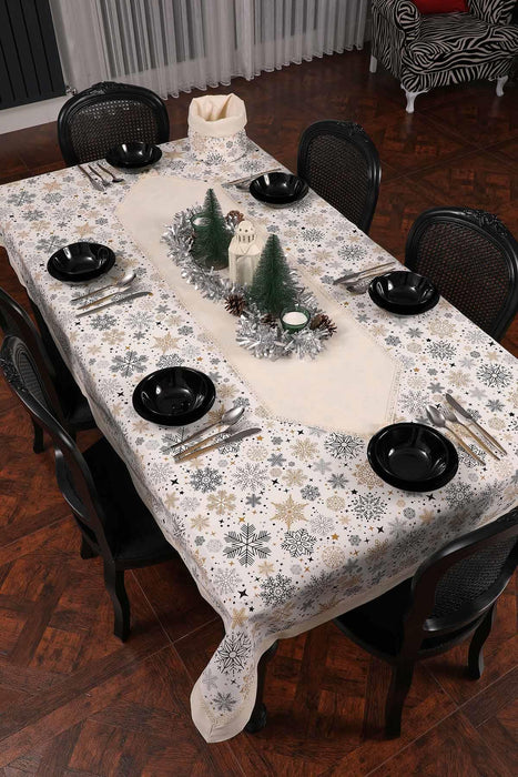 Getrimmter Entenstoff Neujahr, Weihnachtstischläufer mit Spitzenstickerei, maschinenwaschbare Tischdecke für Heimküchendekorationen, R-41K