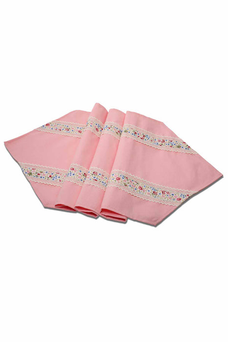 Tischläufer aus getrimmtem Leinen, strukturiertem Stoff mit Spitzenstickerei, Tischdecke für Zuhause, Küche, Dekoration, Hochzeit, Partys, Alltag, Feiertage, R-27K