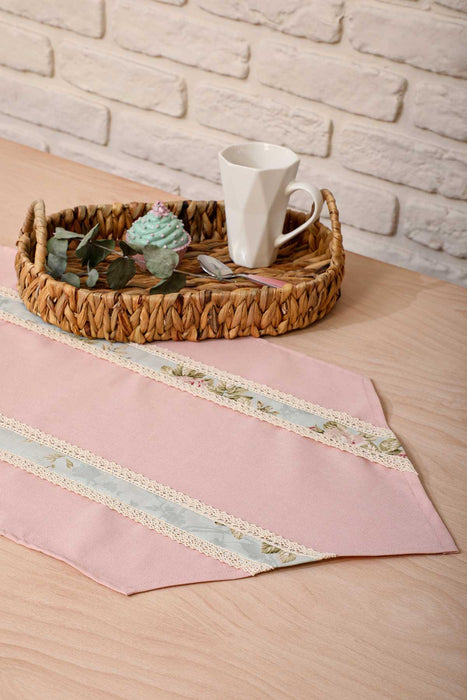 Tischläufer aus getrimmtem Leinen, strukturiertem Stoff mit Spitzenstickerei, Tischdecke für Zuhause, Küche, Dekoration, Hochzeit, Partys, Alltag, Feiertage, R-27K