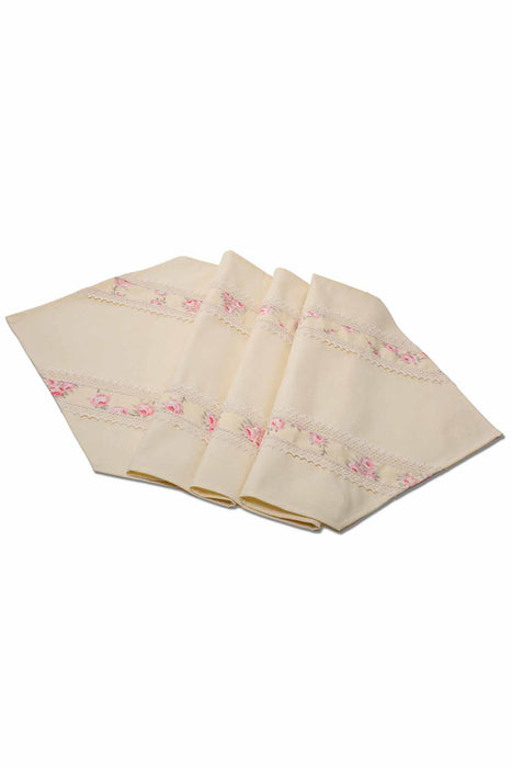 Tischläufer aus getrimmtem Leinen, strukturiertem Stoff mit Spitzenstickerei, Tischdecke für Zuhause, Küche, Dekoration, Hochzeit, Partys, Alltag, Feiertage, R-27K