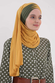 Two Colors Elegant Jersey Shawl for Women %95 Cotton Wrap Modesty Turban Cap Scarf,CPS-49 Fuchsia - Black