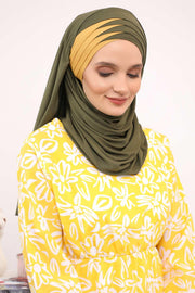 Two Colors Elegant Jersey Shawl for Women %95 Cotton Wrap Modesty Turban Cap Scarf,CPS-49 Fuchsia - Black