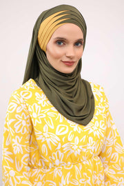 Two Colors Elegant Jersey Shawl for Women %95 Cotton Wrap Modesty Turban Cap Scarf,CPS-49 Fuchsia - Black