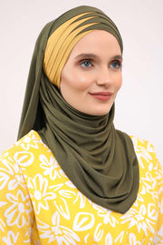 Two Colors Elegant Jersey Shawl for Women %95 Cotton Wrap Modesty Turban Cap Scarf,CPS-49 Fuchsia - Black