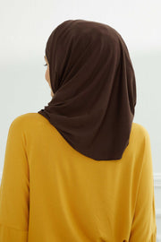 Two Colors Elegant Jersey Shawl for Women %95 Cotton Wrap Modesty Turban Cap Scarf,CPS-49 Sax Blue - Black