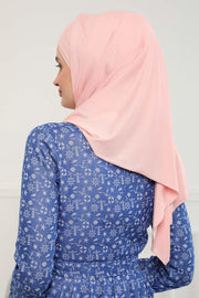 Two Colors Elegant Jersey Shawl for Women %95 Cotton Wrap Modesty Turban Cap Scarf,CPS-49 Powder - Mink