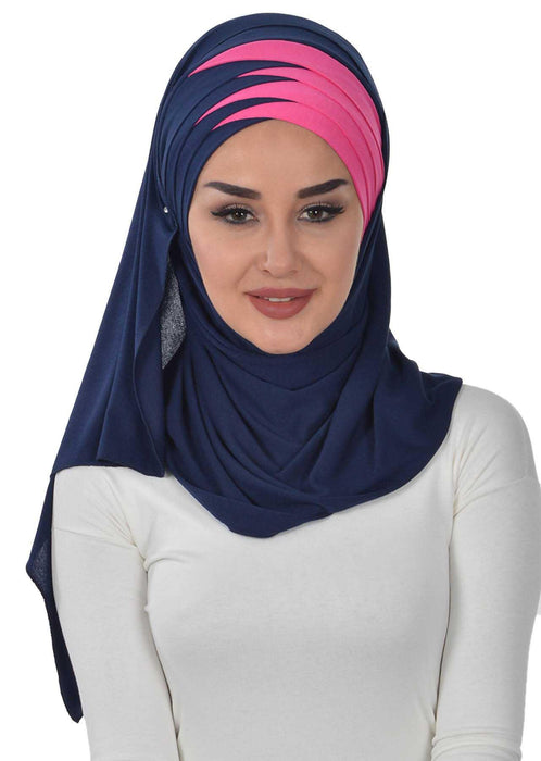 Two Colors Elegant Jersey Shawl for Women %95 Cotton Wrap Modesty Turban Cap Scarf,CPS-49