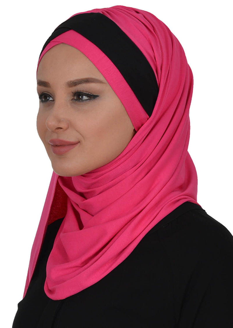 Two Colors Instant Cotton Shawl Head Wrap Ready Two Wear Head Wrap Scarf,CPS-40