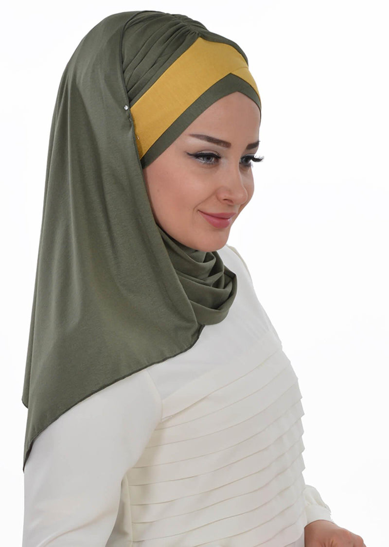 Two Colors Instant Cotton Shawl Head Wrap Ready Two Wear Head Wrap Scarf,CPS-40