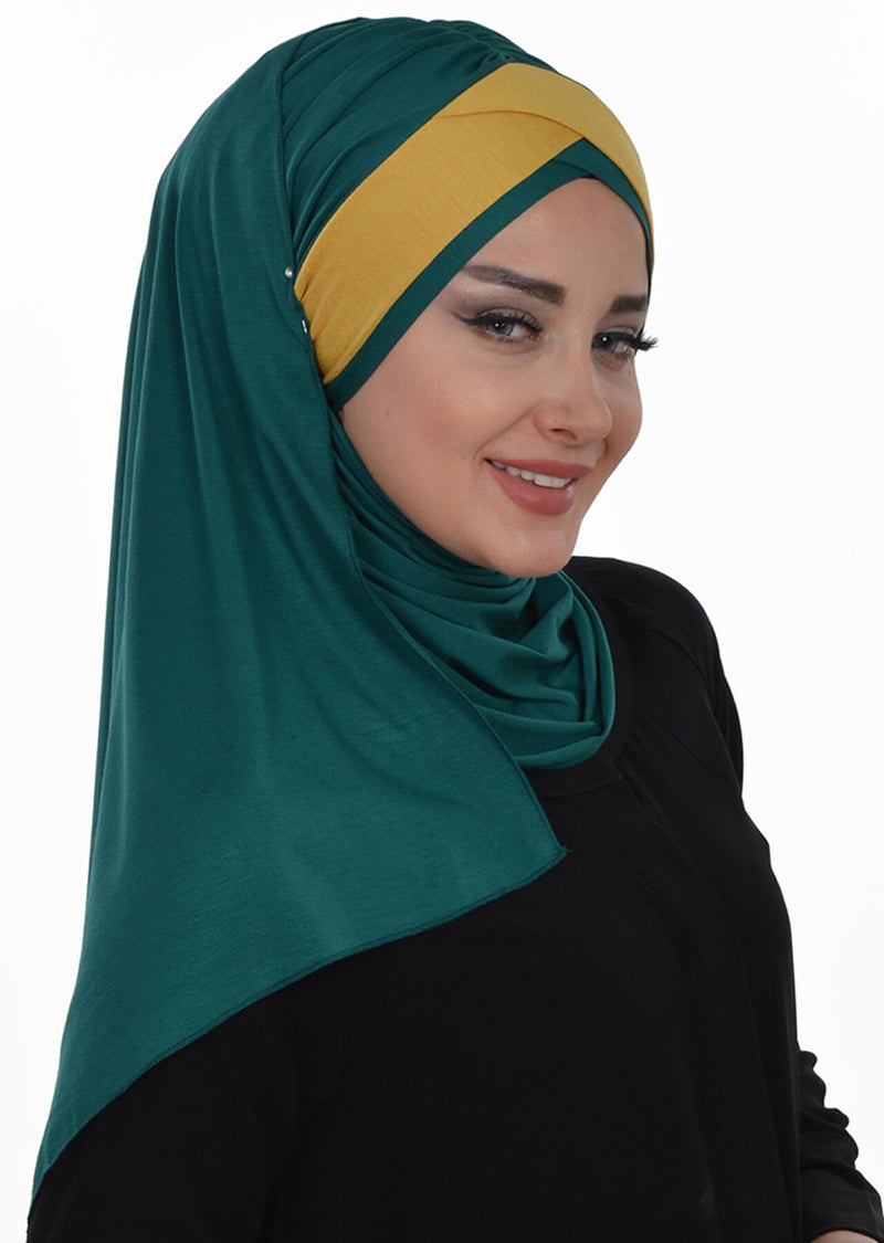 Two Colors Instant Cotton Shawl Head Wrap Ready Two Wear Head Wrap Scarf,CPS-40