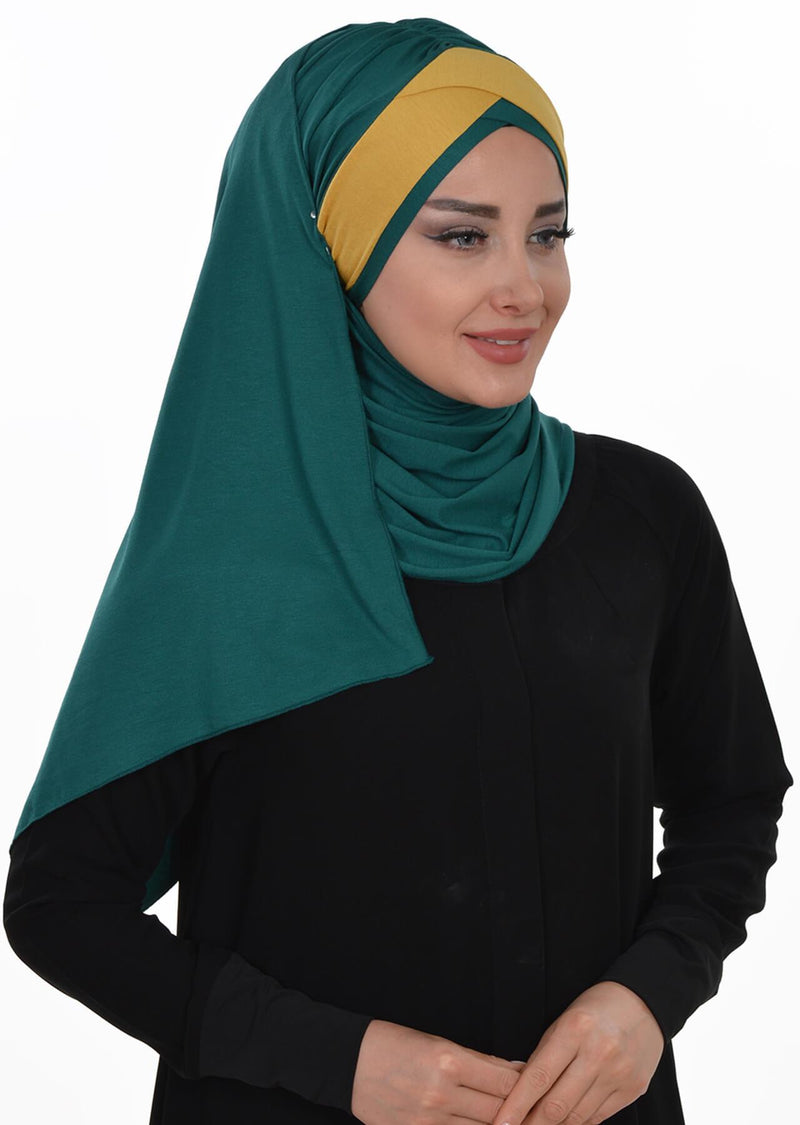 Two Colors Instant Cotton Shawl Head Wrap Ready Two Wear Head Wrap Scarf,CPS-40