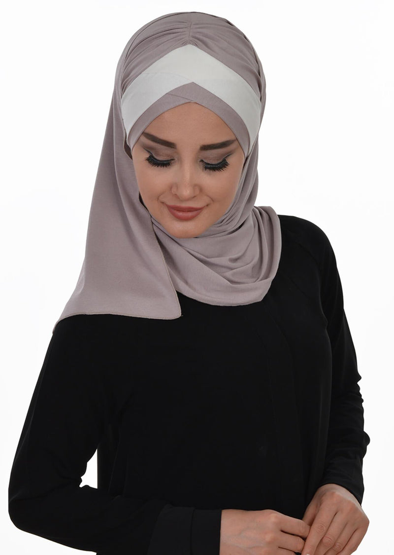 Two Colors Instant Cotton Shawl Head Wrap Ready Two Wear Head Wrap Scarf,CPS-40