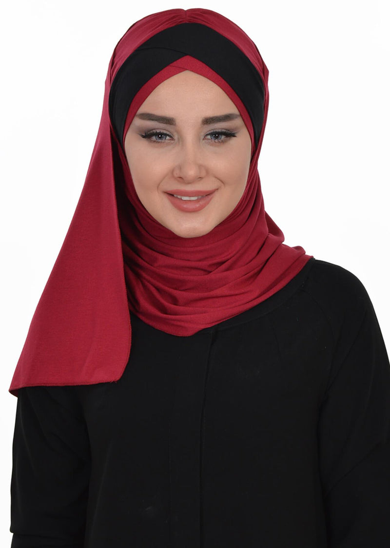 Two Colors Instant Cotton Shawl Head Wrap Ready Two Wear Head Wrap Scarf,CPS-40