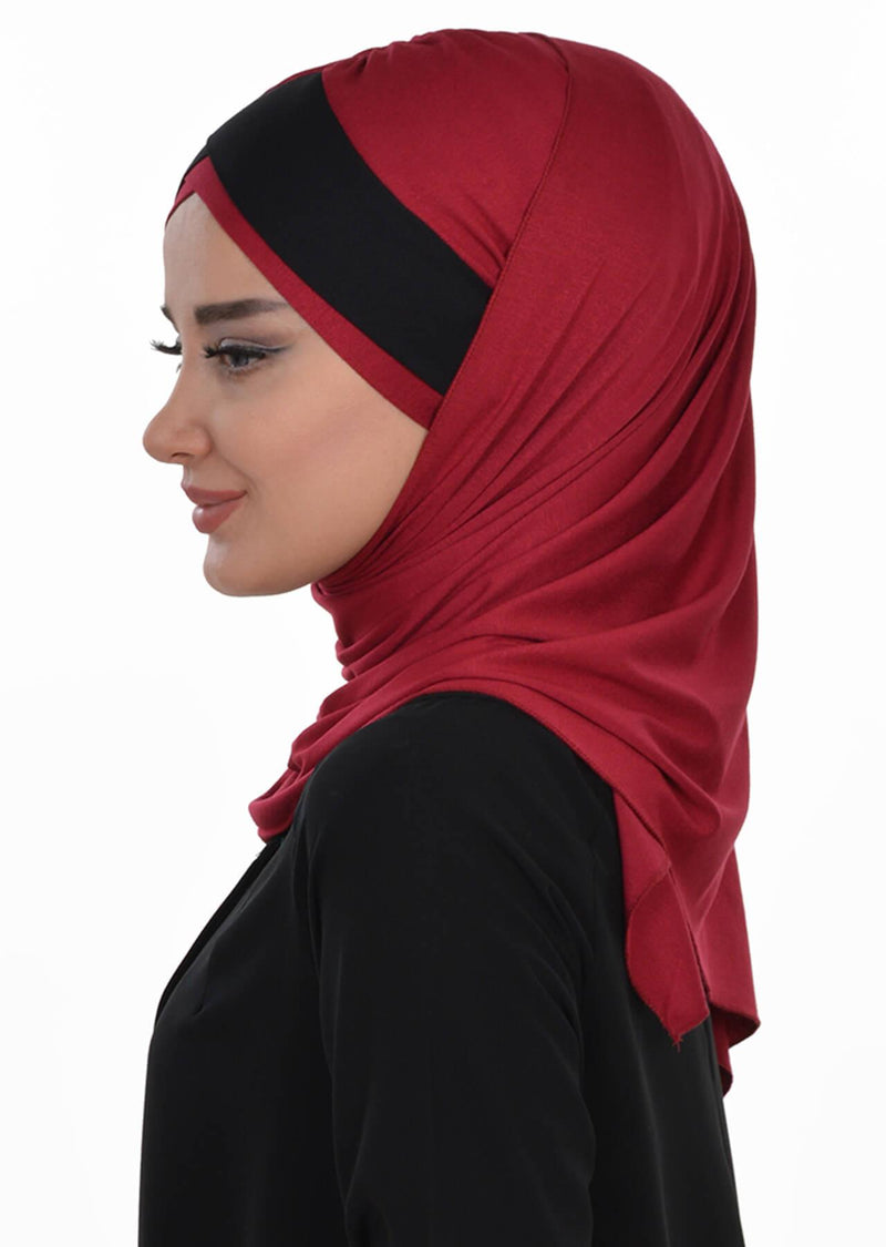 Two Colors Instant Cotton Shawl Head Wrap Ready Two Wear Head Wrap Scarf,CPS-40