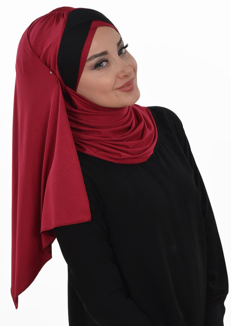 Two Colors Instant Cotton Shawl Head Wrap Ready Two Wear Head Wrap Scarf,CPS-40