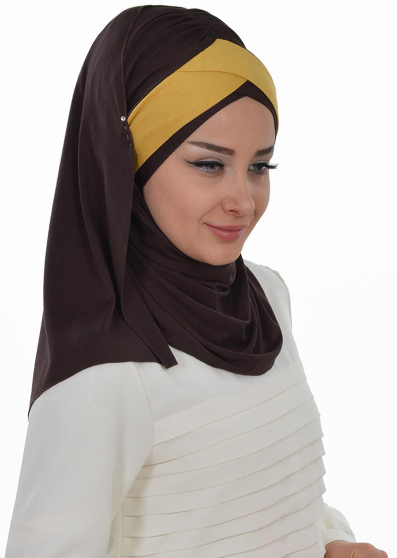 Two Colors Instant Cotton Shawl Head Wrap Ready Two Wear Head Wrap Scarf,CPS-40