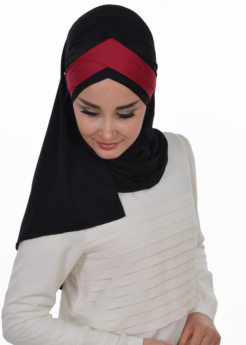 Two Colors Instant Cotton Shawl Head Wrap Ready Two Wear Head Wrap Scarf,CPS-40