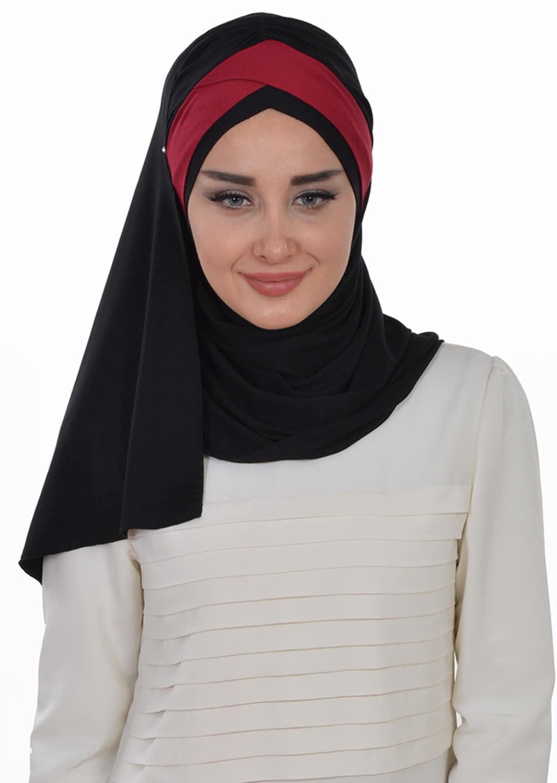 Two Colors Instant Cotton Shawl Head Wrap Ready Two Wear Head Wrap Scarf,CPS-40