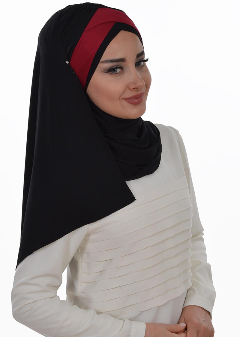 Two Colors Instant Cotton Shawl Head Wrap Ready Two Wear Head Wrap Scarf,CPS-40