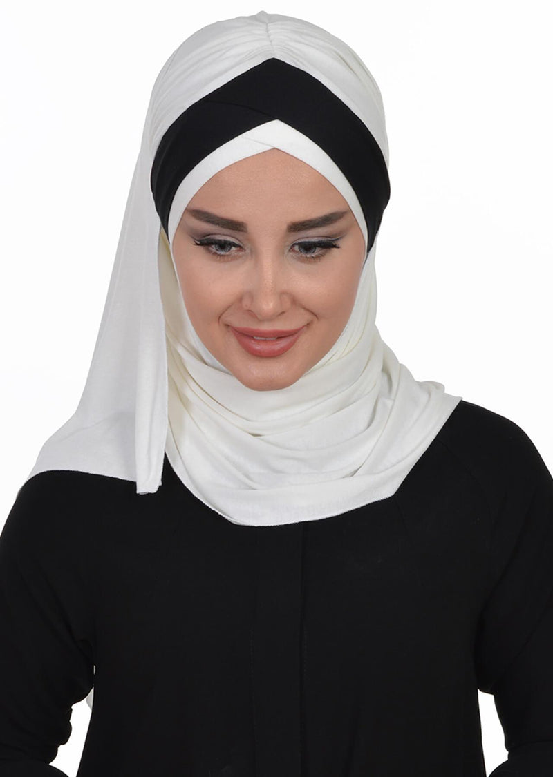 Two Colors Instant Cotton Shawl Head Wrap Ready Two Wear Head Wrap Scarf,CPS-40