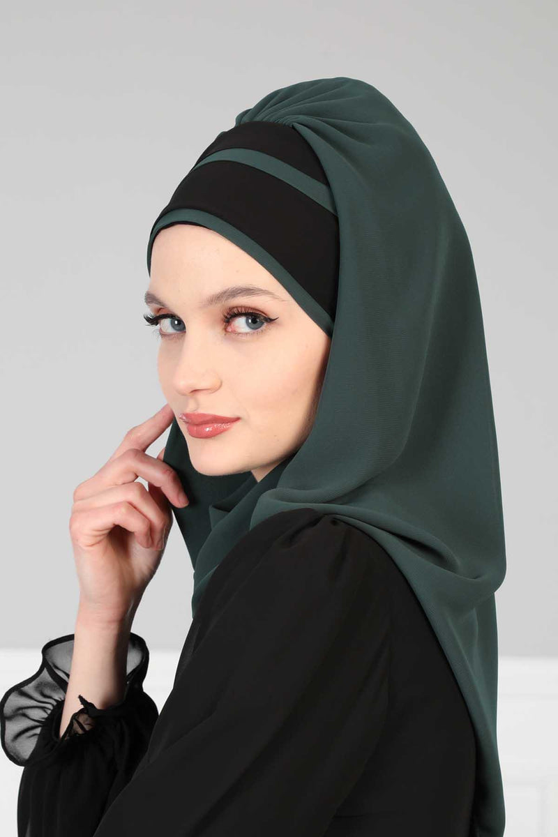 Two Colors Instant Shawl Scarf Chiffon Turban Head Wrap for Women,CPS-83