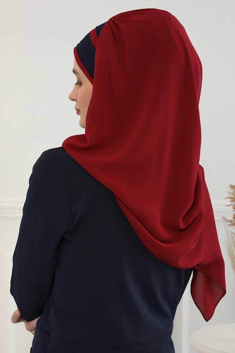 Two Colors Instant Shawl Scarf Chiffon Turban Head Wrap for Women,CPS-83