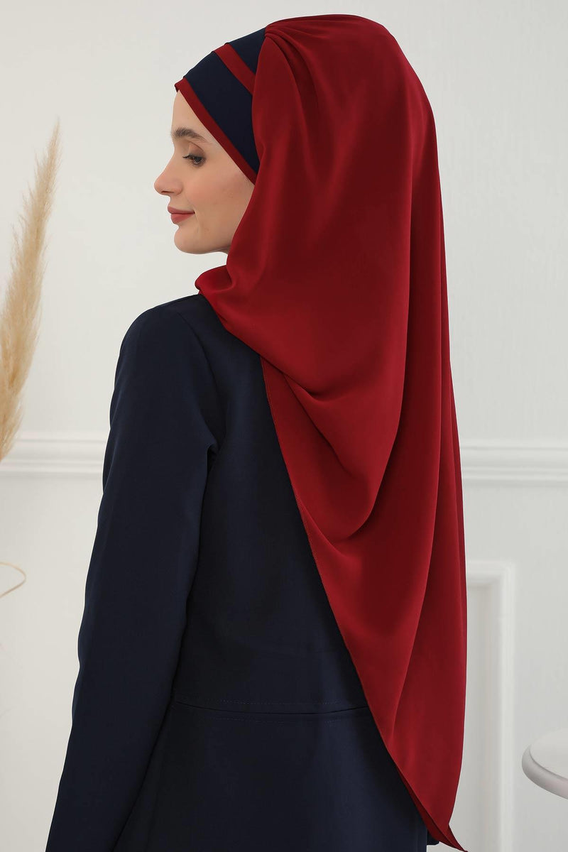 Two Colors Instant Shawl Scarf Chiffon Turban Head Wrap for Women,CPS-83