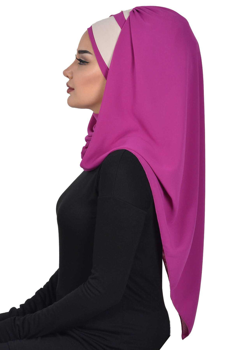 Two Colors Instant Shawl Scarf Chiffon Turban Head Wrap for Women,CPS-83