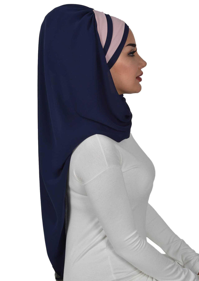 Two Colors Instant Shawl Scarf Chiffon Turban Head Wrap for Women,CPS-83