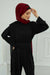 Two Colors Instant Shawl Scarf Chiffon Turban Head Wrap for Women,CPS-84 Black - Maroon