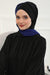 Two Colors Instant Shawl Scarf Chiffon Turban Head Wrap for Women,CPS-84 Sax Blue - Black
