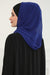 Two Colors Instant Shawl Scarf Chiffon Turban Head Wrap for Women,CPS-84 Sax Blue - Black
