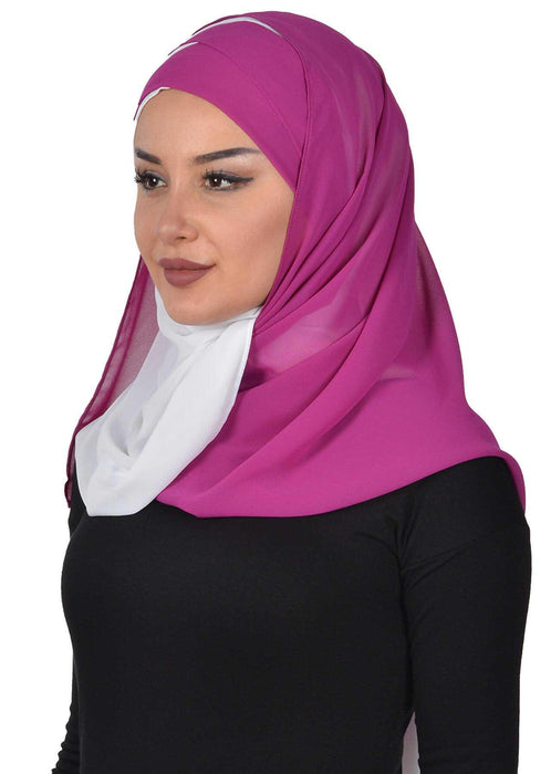 Stylish Double Layer Instant Chiffon Shawl Hijab for Women, Stylish Breathable Women Shawl Headscarf, Dual-Color Chiffon Shawl,CPS-84