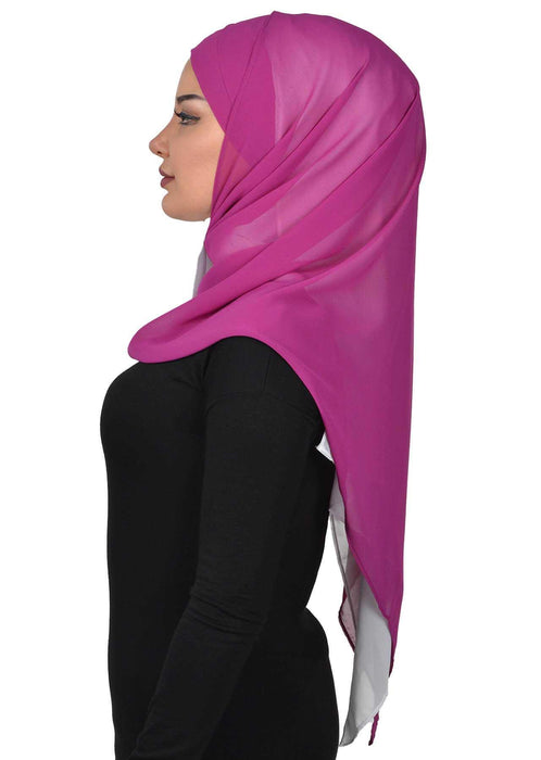 Stylish Double Layer Instant Chiffon Shawl Hijab for Women, Stylish Breathable Women Shawl Headscarf, Dual-Color Chiffon Shawl,CPS-84