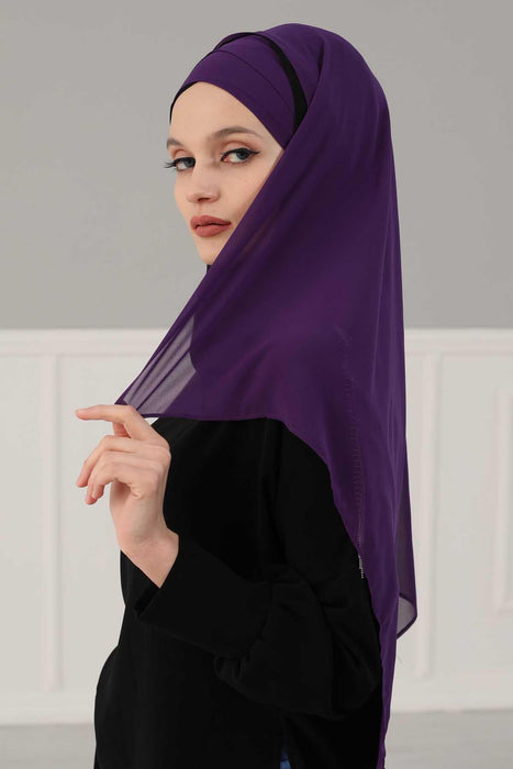 Stylish Double Layer Instant Chiffon Shawl Hijab for Women, Stylish Breathable Women Shawl Headscarf, Dual-Color Chiffon Shawl,CPS-84