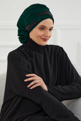 Two Colors Instant Turban Lightweight Chiffon and Sequined Scarf Head Turbans For Women Headwear Stylish Elegant Design,HT-47P