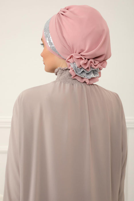 Pailletten Spezielles Design Instant Chiffon Turban Head Wrap Multicolor Pailletten Stilvolles Design Glitter Chiffon Instant Turban,HT-47P,HT-47P