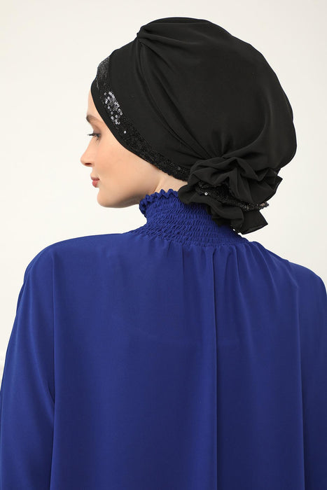 Pailletten Spezielles Design Instant Chiffon Turban Head Wrap Multicolor Pailletten Stilvolles Design Glitter Chiffon Instant Turban,HT-47P,HT-47P