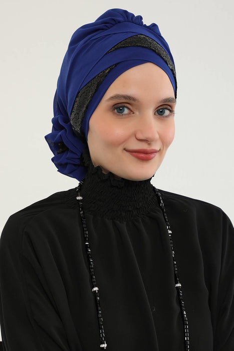 Pailletten Spezielles Design Instant Chiffon Turban Head Wrap Multicolor Pailletten Stilvolles Design Glitter Chiffon Instant Turban,HT-47P,HT-47P
